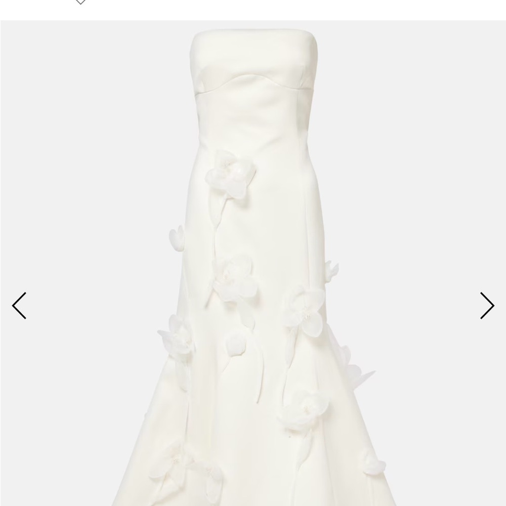 White Floral Appliqué Midi Dress